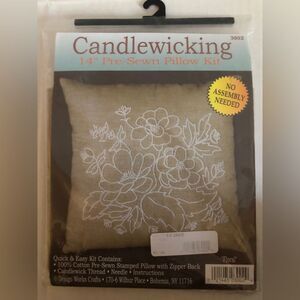 Design Works Crafts Floral Candlewicking 14” Pre-Sewn Pillow Kit #3002